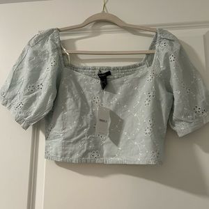NWT Forever 21 Embroidered Floral Crop Top
